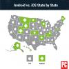 映射各州技术趋势：Android与iOS