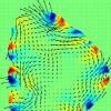 模拟显示旋转环 亚原子汤中的漩涡状结构