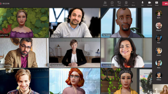 微软的MeshforTeams让3D头像成为你的视频通话
