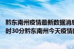 黔东南州疫情最新数据消息情况-(北京时间)截至5月10日06时30分黔东南州今天疫情数据统计通报