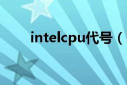 intelcpu代号（intelcpu代数区别）