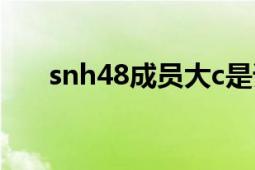 snh48成员大c是谁（snh48大c是谁）