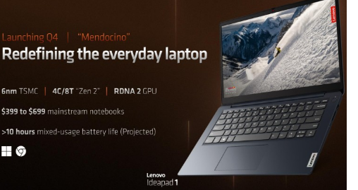 AMD门多西诺Zen2APU承诺在经济型笔记本电脑中提供强大的RDNA2GPU